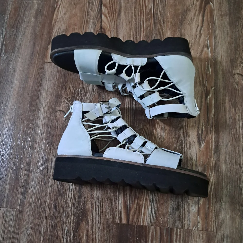 Free People Womens Platform Gladiator Sandals Sunrise Size 38 RUNS LITTLE BIG